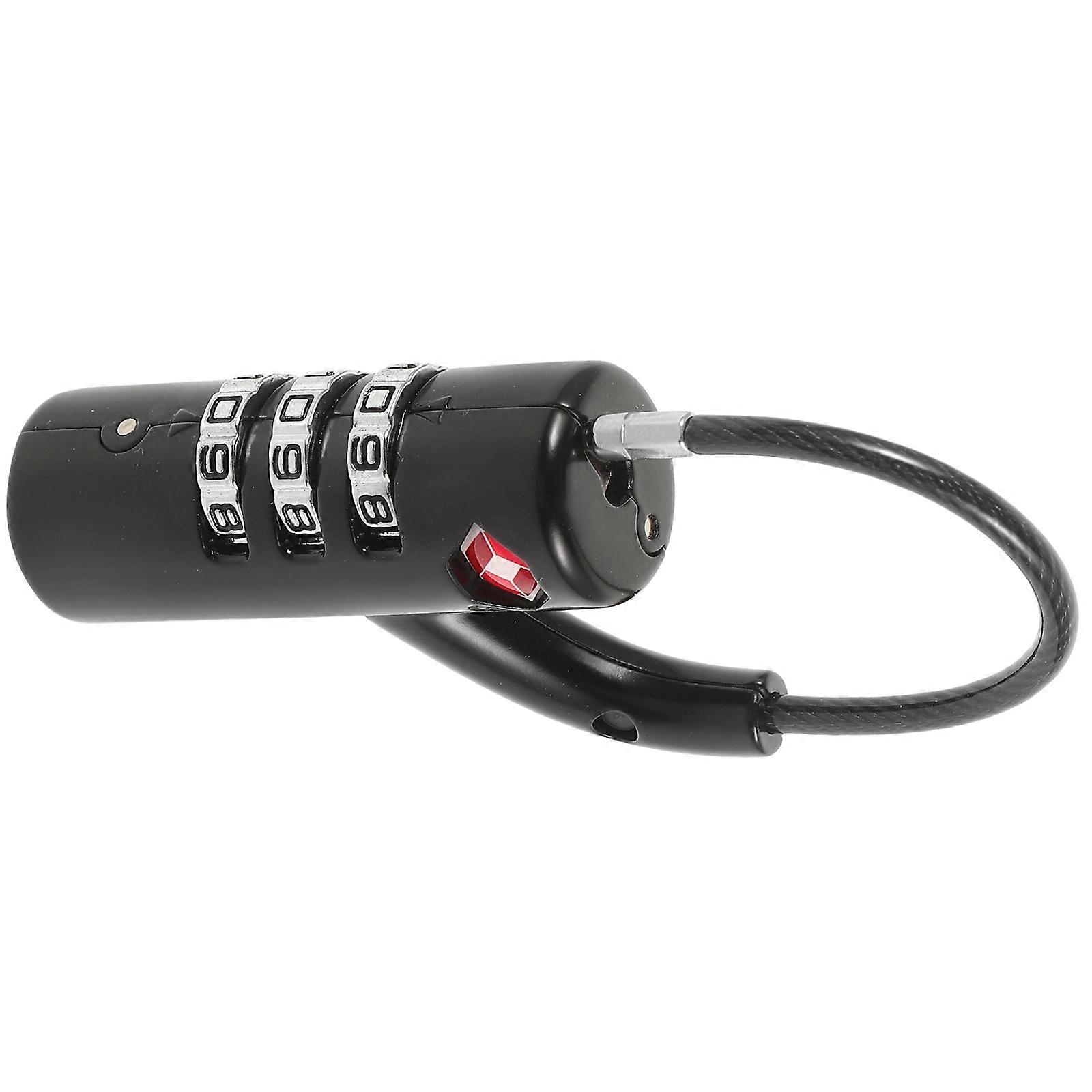 Combination Suitcase Padlocks for Travel with High Security Steel Wire Lock Durable Portable Black