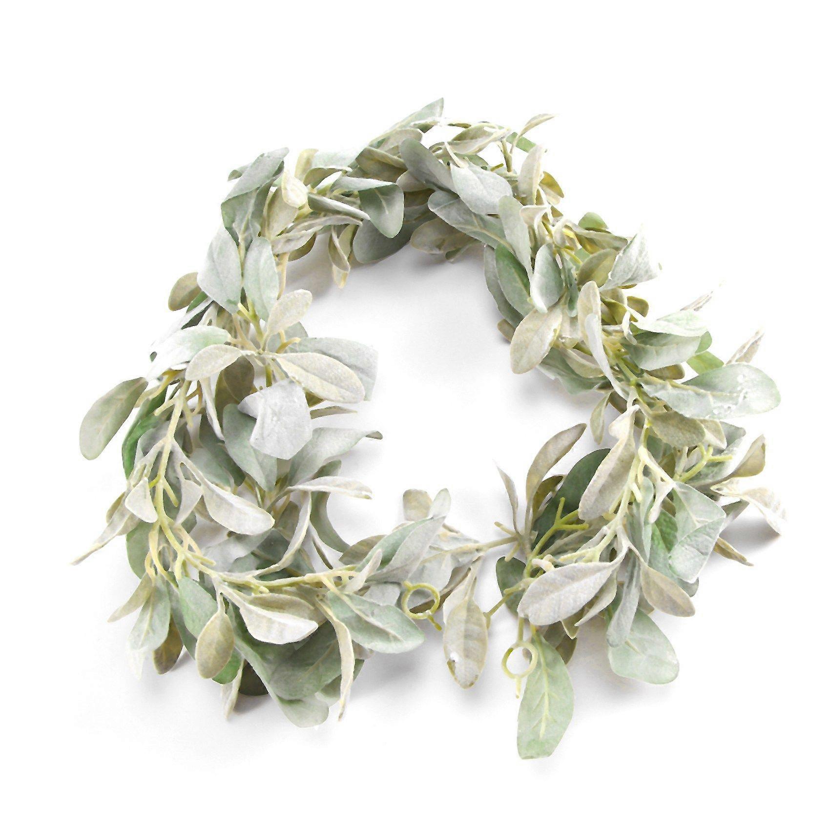 6.7 Ft Lambs Ear Garland Artificial - Succulent Garland - Eucalyptus Garland - Leaf Garland