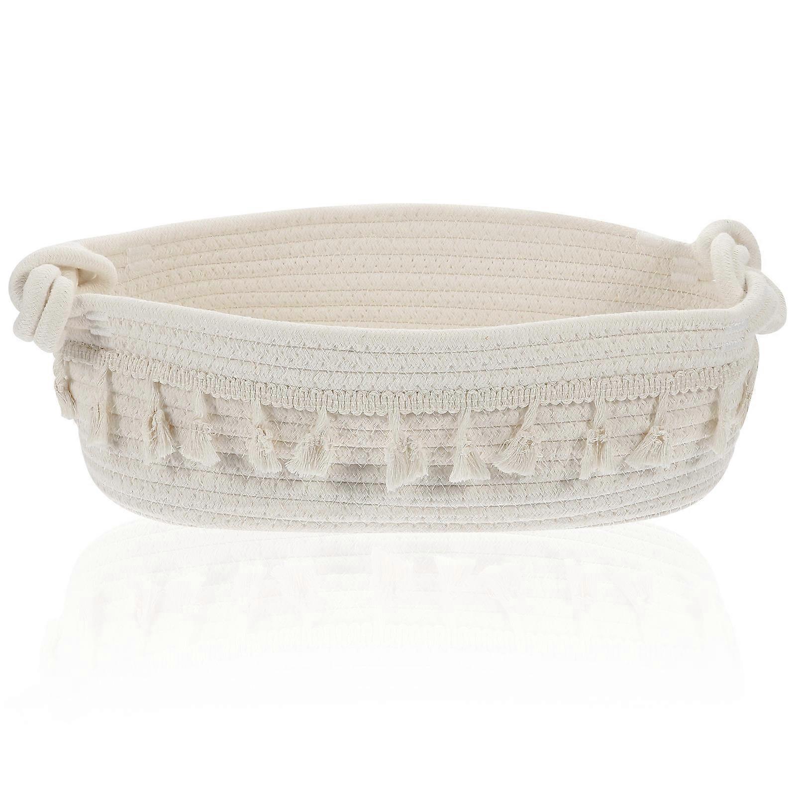 Storage Basket Bohemian Style Cotton Rope Sundries Holder for Home
