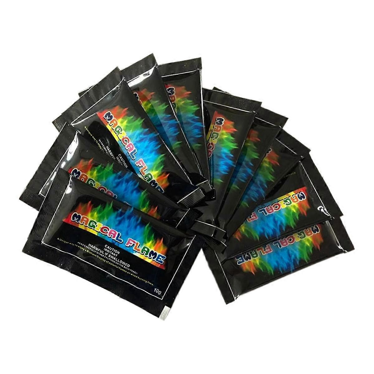 10pcs Color Changing Fire Packets,Non- Powder for Fire Pits