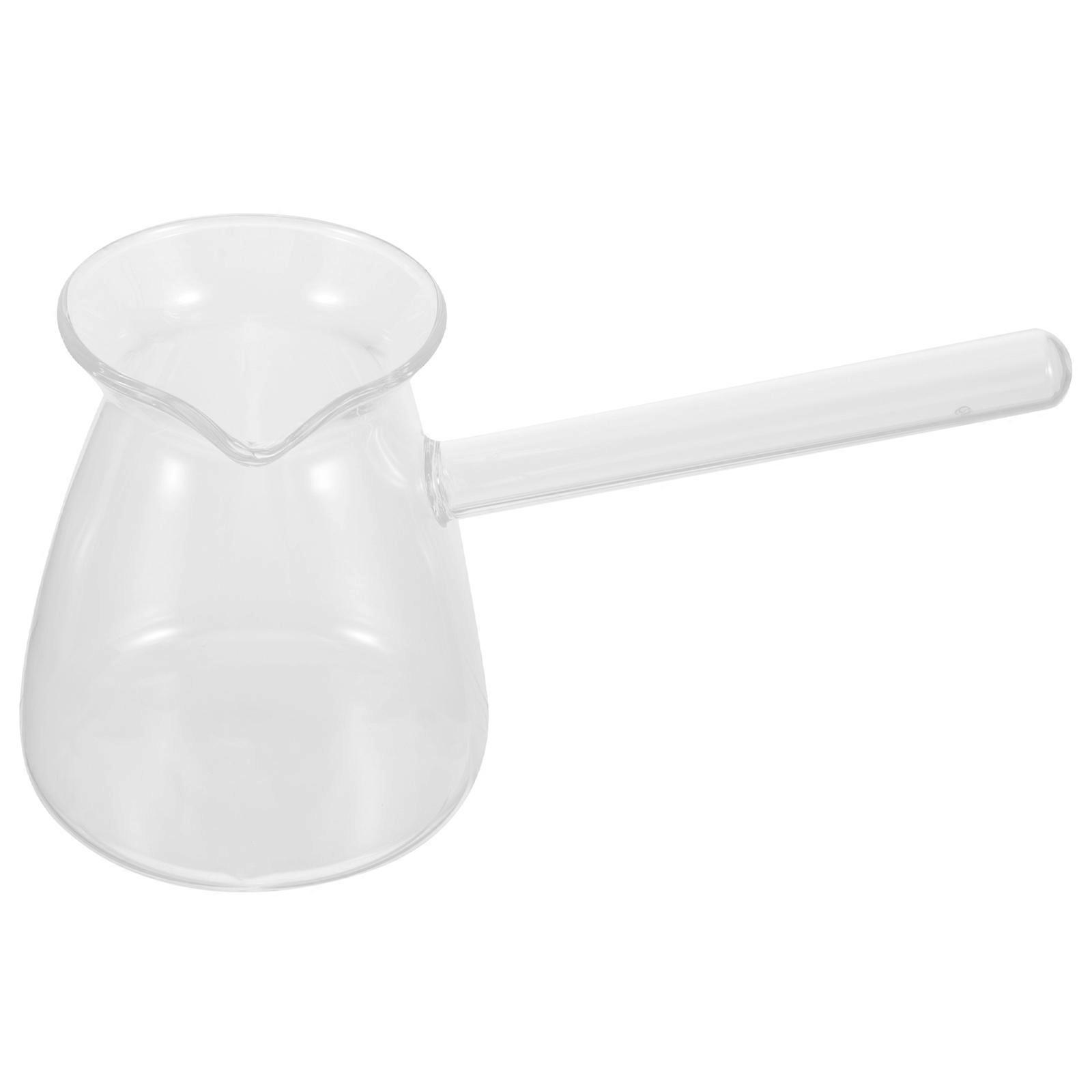 Transparent Glass Saucepan with Handle for Cooking Small Pot 450ml