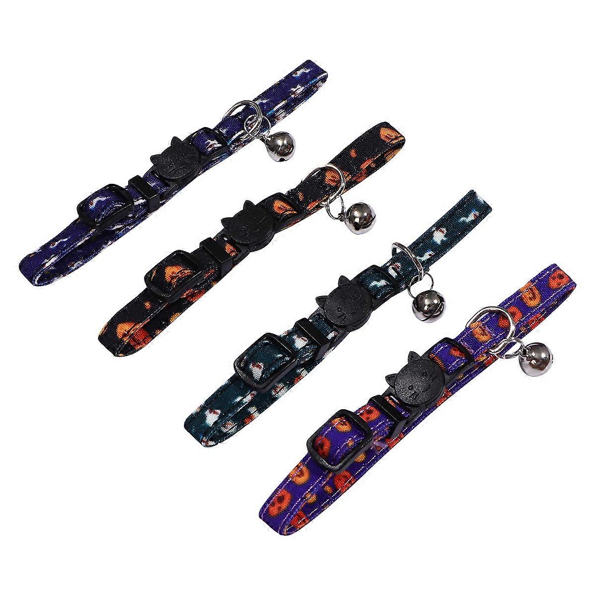 Ghost Pet Collar Cloth Cat Collar for Halloween with 4Pcs Included