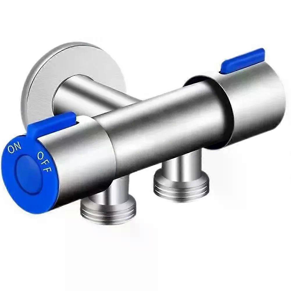 Double Control Triangle Valve Washing Faucet Faucet Triangular Valve Bathroom Stainless Steel Cold Water Faucet Switch