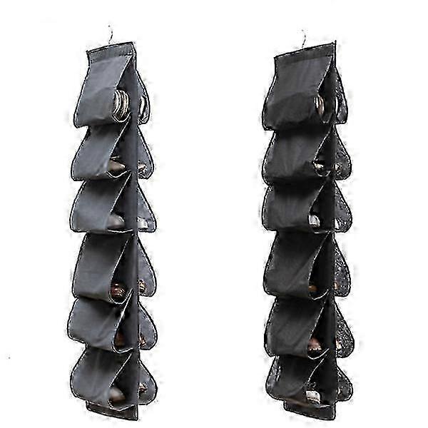 2-pack shoe storage bag - 12 pockets over the door - foldable for hanging shoe