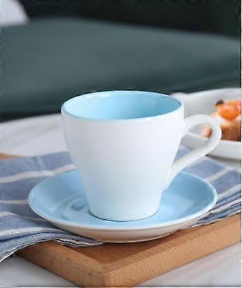 Creative Coffee Cup And Saucer Set Color Glaze Matte Ceramic
