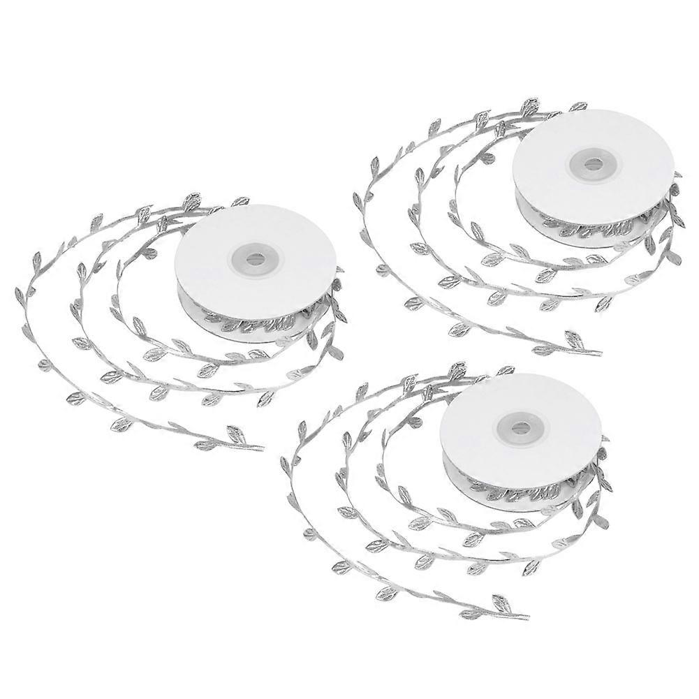3 Roll Silver Artificial Leaves Vine 10m DIY Wedding Decor