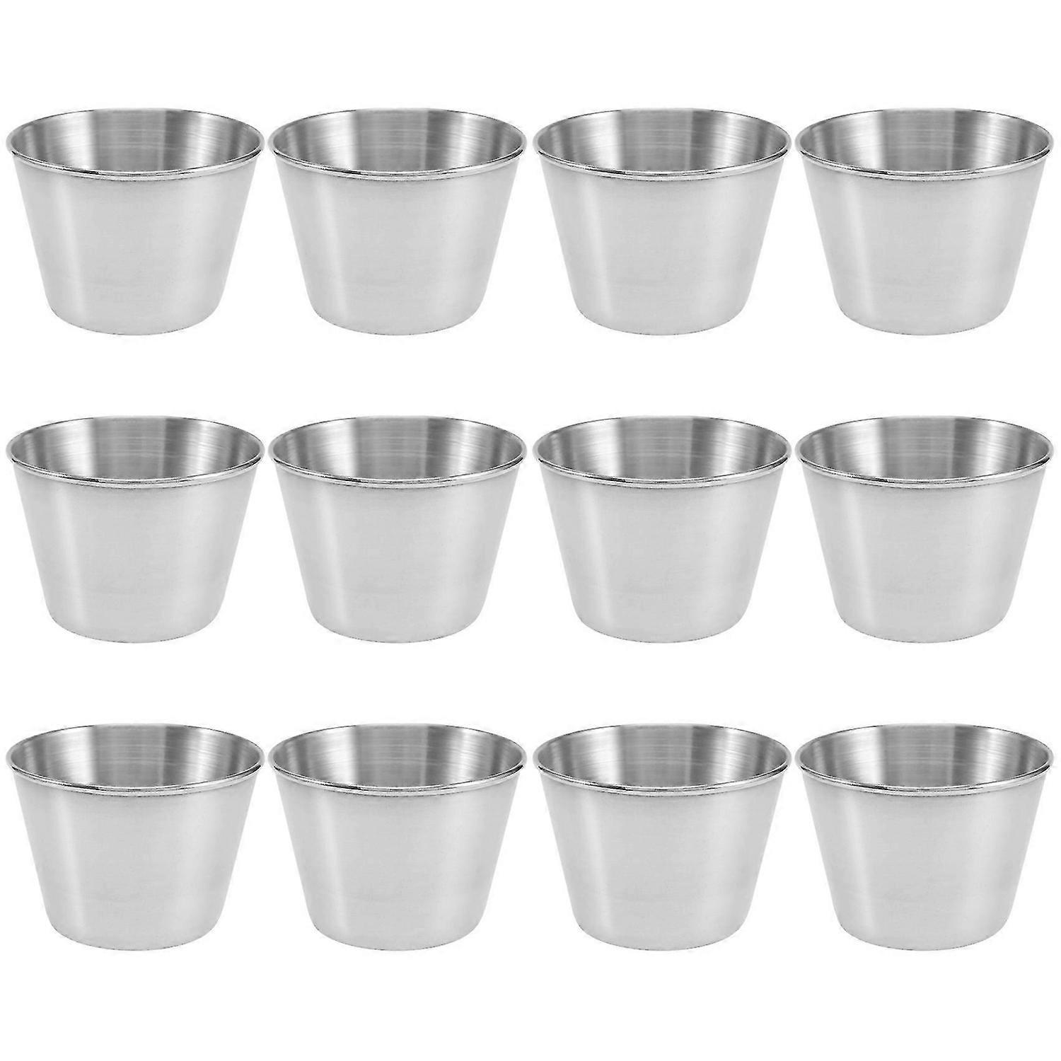 12-pack rostfria såskoppar för kryddsås