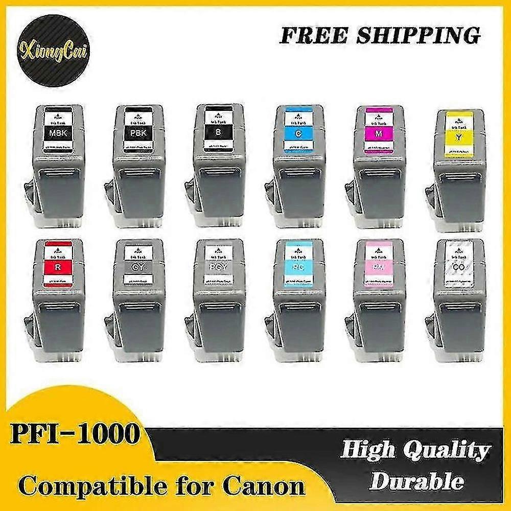 Premium 12-Color PFI-1000 Compatible Ink Cartridge Set for Canon imagePROGRAF PRO-1000 Printer