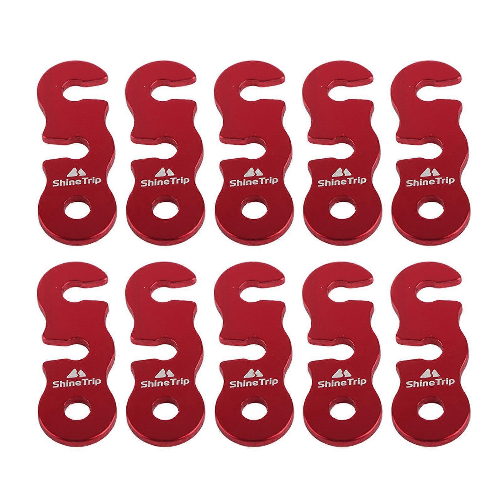 10pcs Quick Release Shelter Awning Tent Alloy Wind Rope Buckle (Red L)