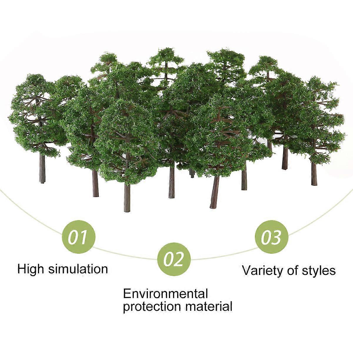Scenery Model Tree for Decoration with 5Pcs Green Simulation Trees