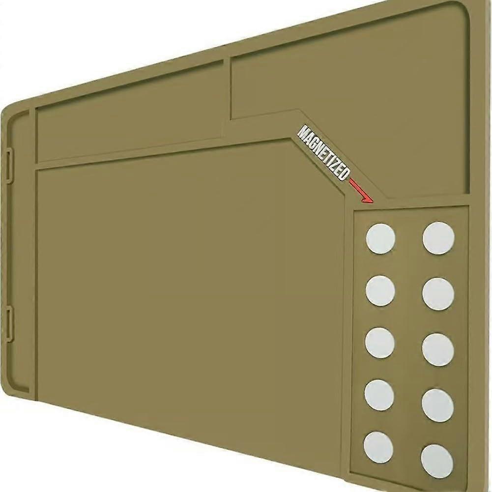 Non Slip Maintenance Mat With Magnetic Dots For Organized Workspace And Damage Prevention 420x265x4.5mm Brown