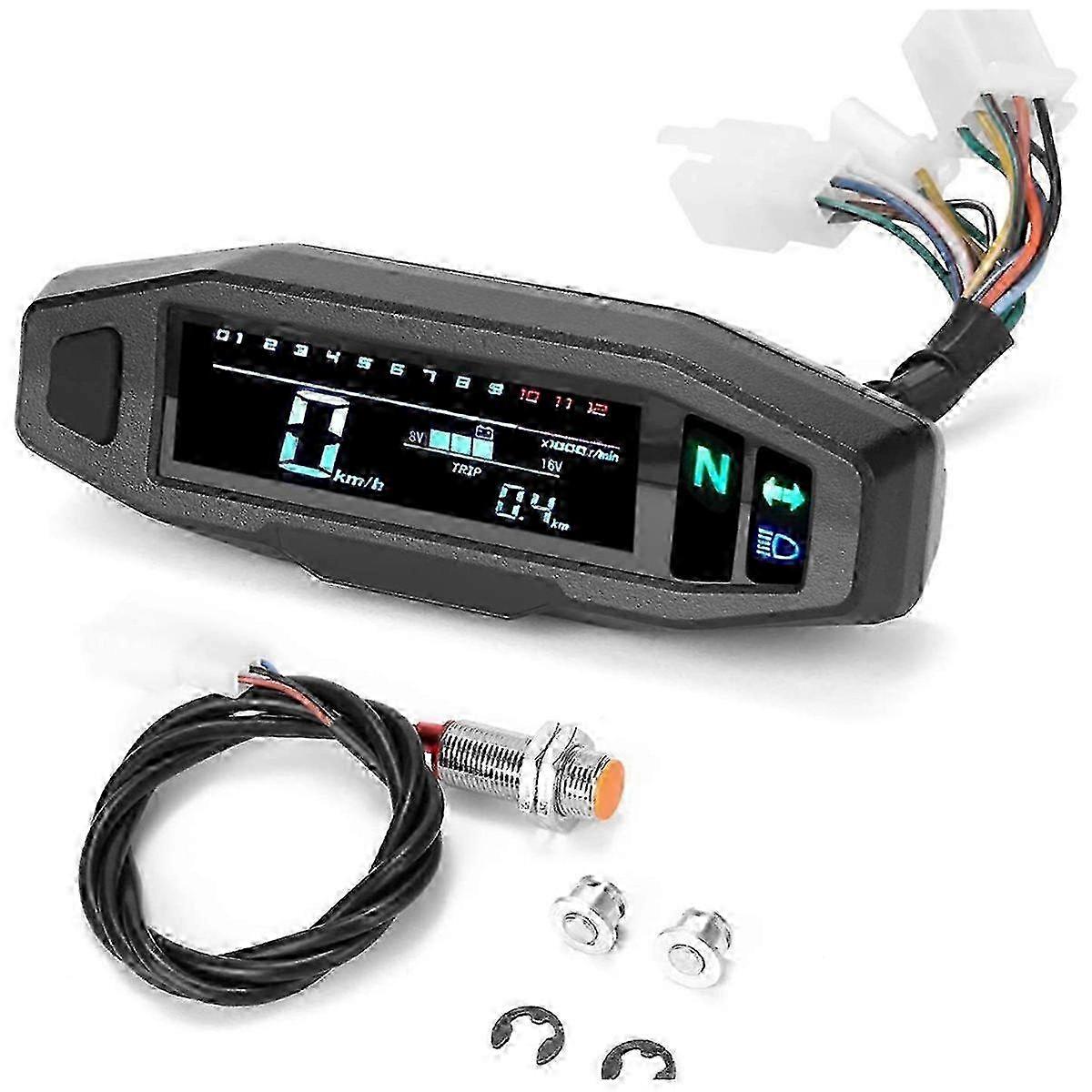 Motorcycle LCD Instrument with Adjustable Speed and Fuel Level Suitable for Most Models
