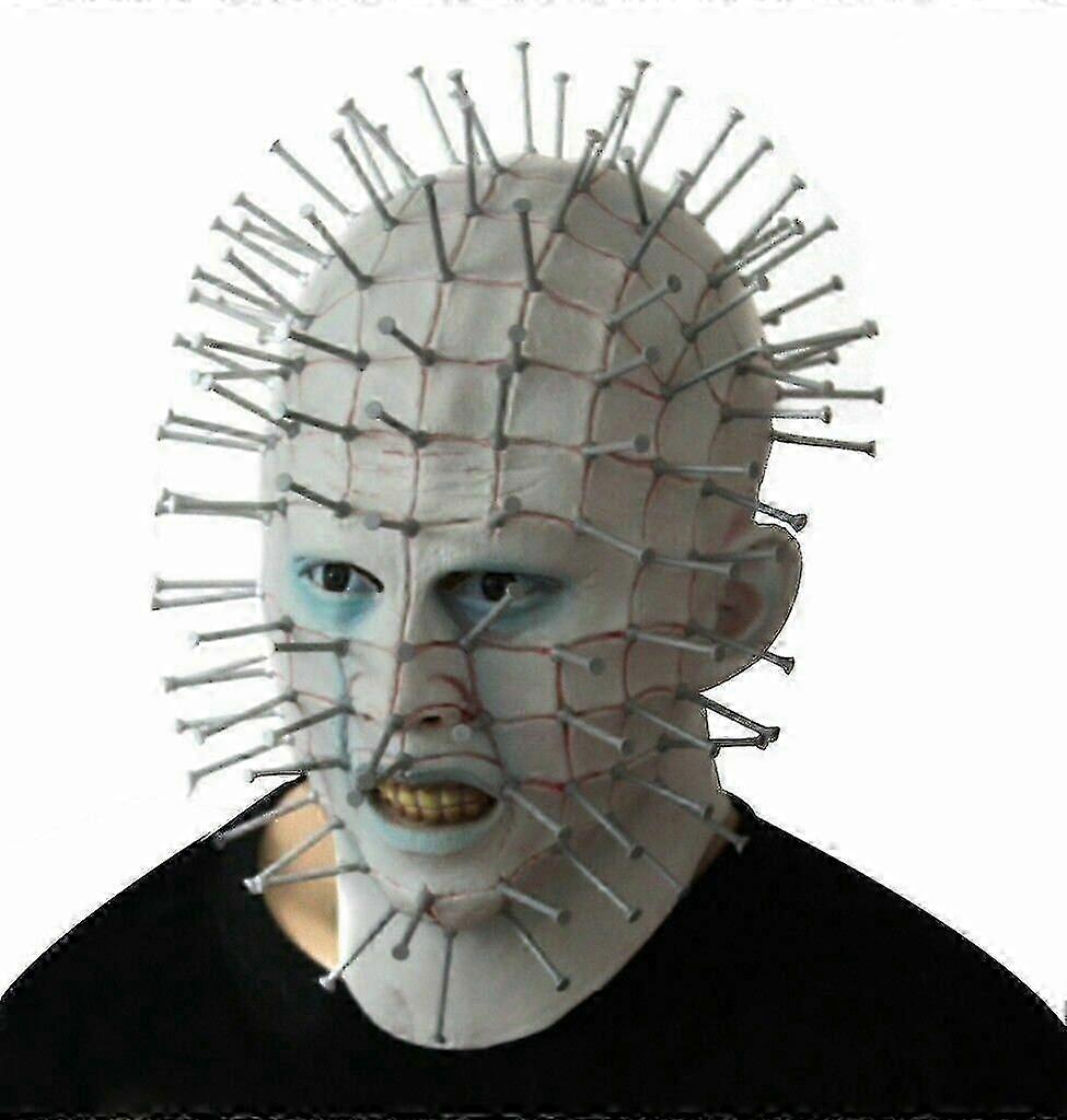 Hellraiser Pinhead Ghost Mask Full Head Latex Helmet Halloween Cosplay Props