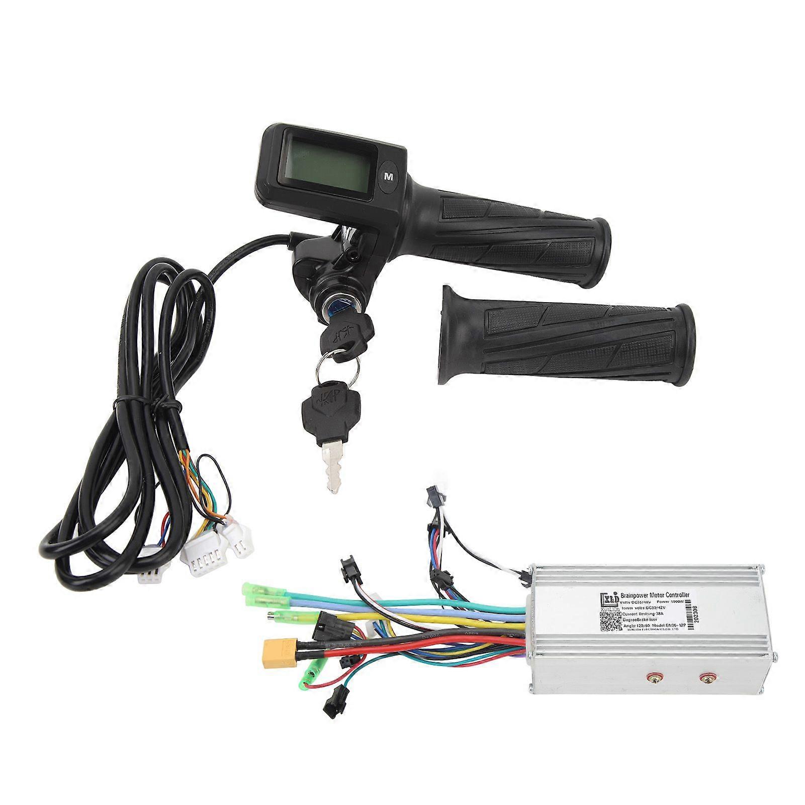 Electric Bike Controller Kit 36V 48V 1000W 38A 3 Modes Brushless Controller 805 Twist Throttle with Panel for Bike Conversion