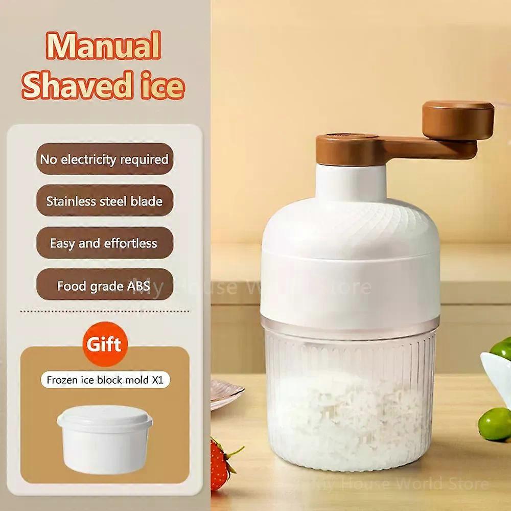 Shaved Ice Machine Mini Ice Crusher Hand Operated Shaved Ice Milkshake Maker Household Portable Small Hail Machine Kitchen Tool