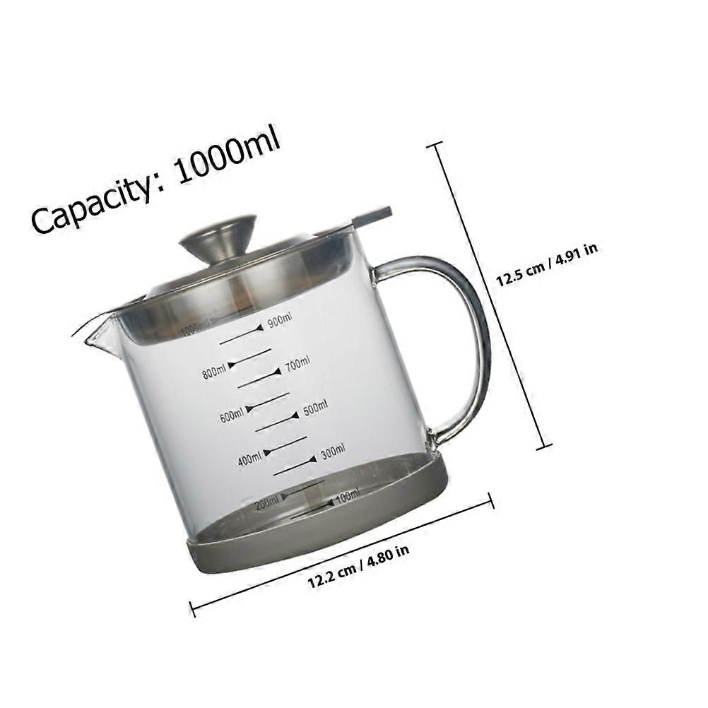 Oil Container Kitchen Glass Pot with Stainless Steel Filter