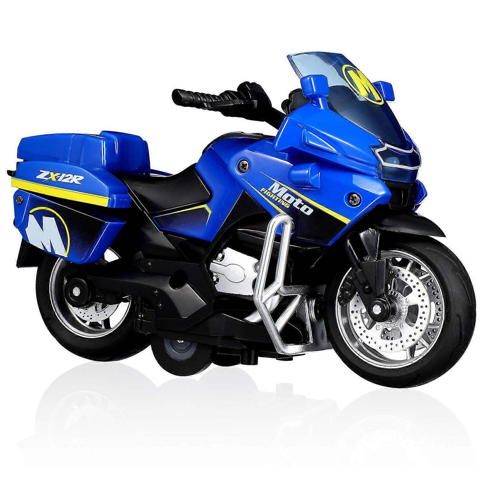 Toy Motorbikes for Kids Mini Motorcycle Toy with Blue Alloy and Friction Powered Function 1Pc