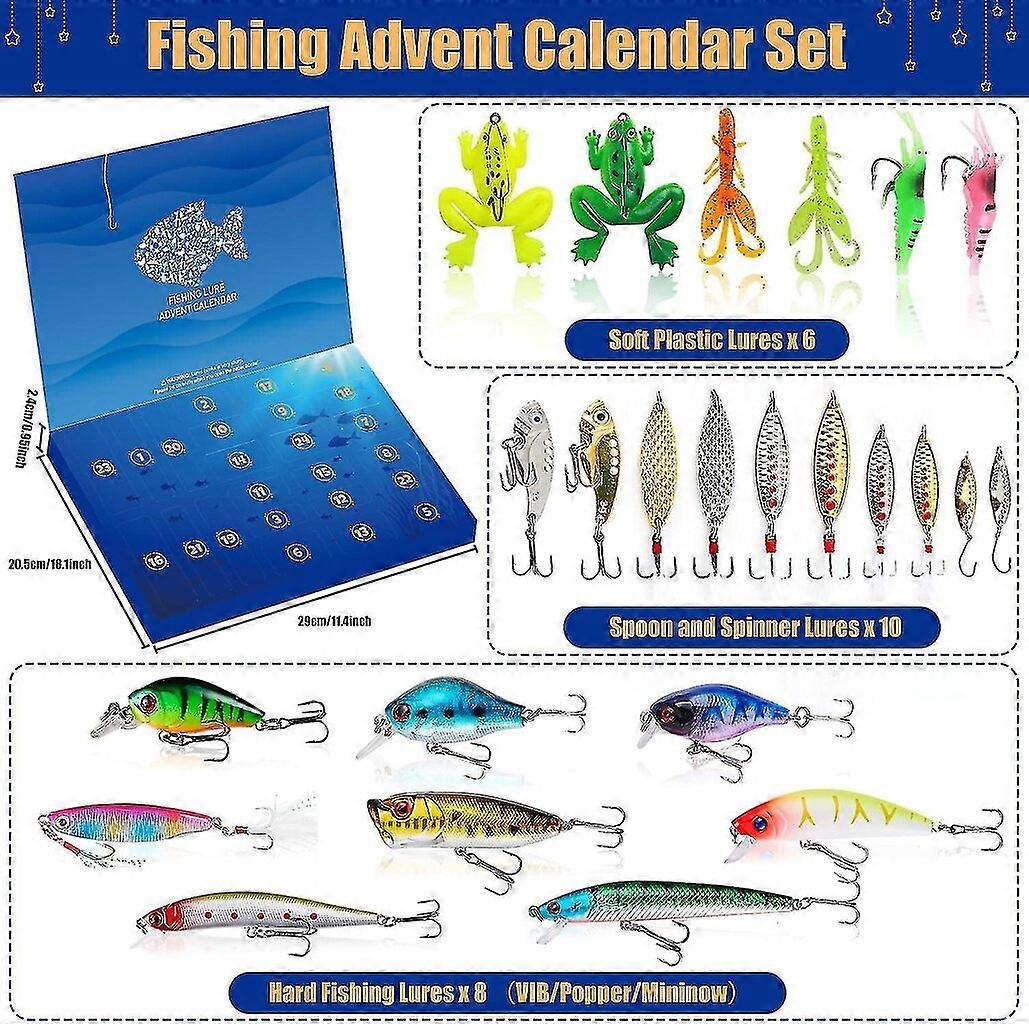 Fishing Advent Calendar, 24 Days Fishing Bait Set, Christmas Gift for Fishing Lovers_1