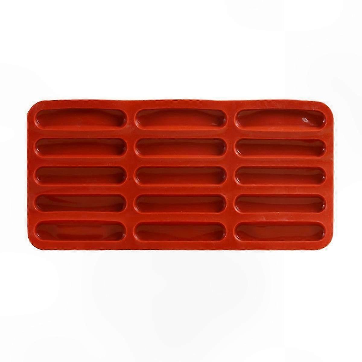 Silicone Mold for Tiramisu Biscuits, 15-Cavity Long Strip Design for Baking Chocolate and Cereal Bars