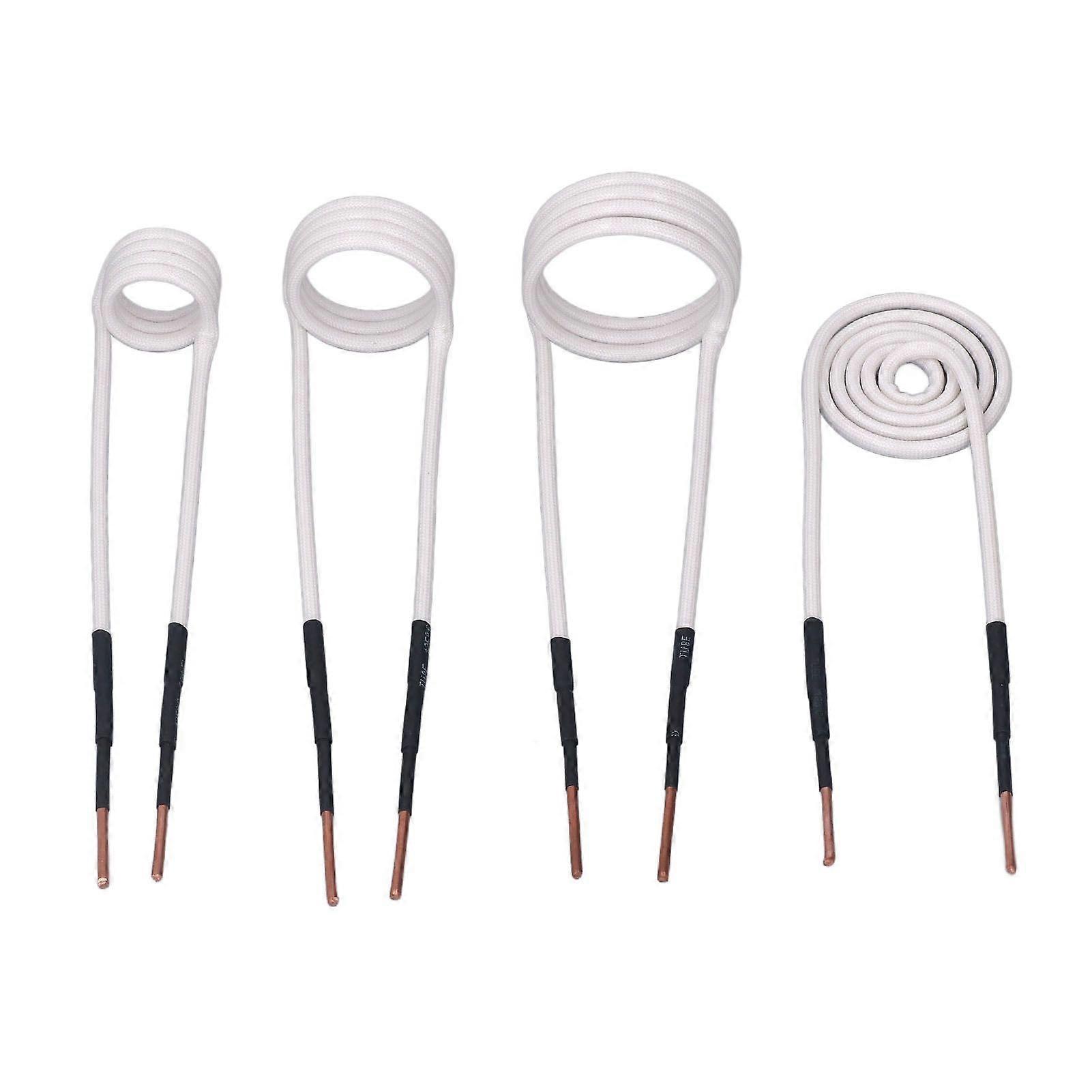 4Pcs Induction Heater Coil Kit High Frequency HVAC Heater Accessories 2.5mm Brass Core 20 30 40mm Flat Round Cake Shape