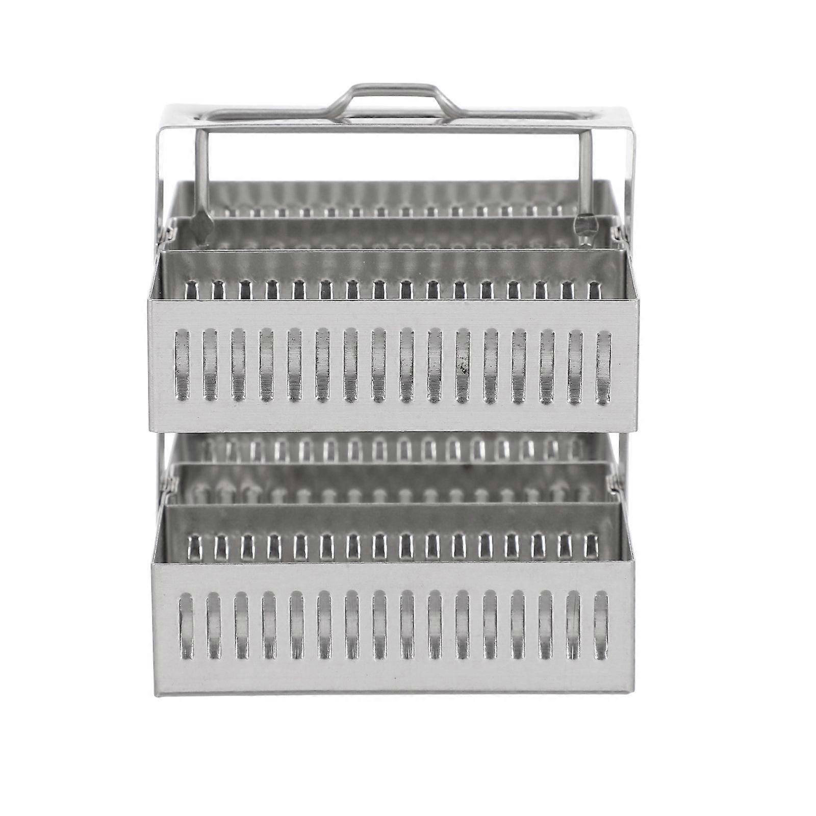Glass Slides Rack Stainless Staining Rack 30 Positions Microscope Slides Holder