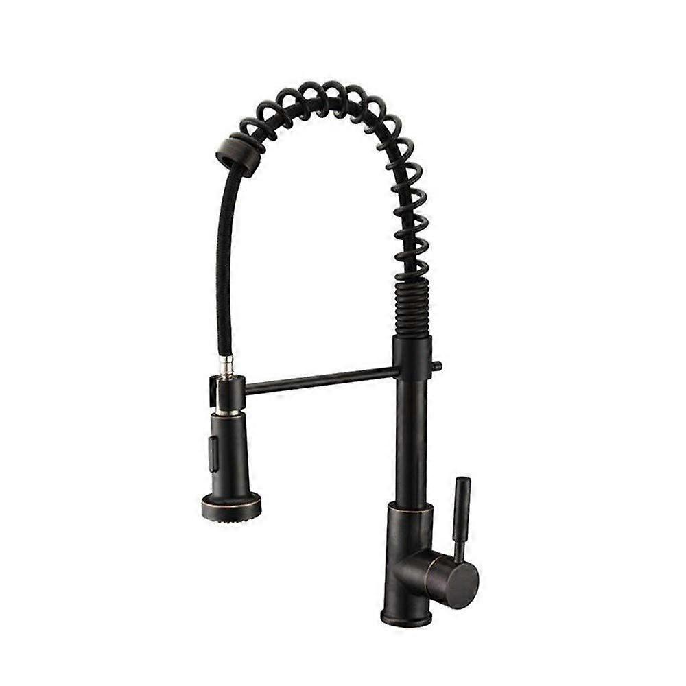 Kitchen Taps Solid Brass Swivel Spout Ancient European Style Pull Type Mixer Tap