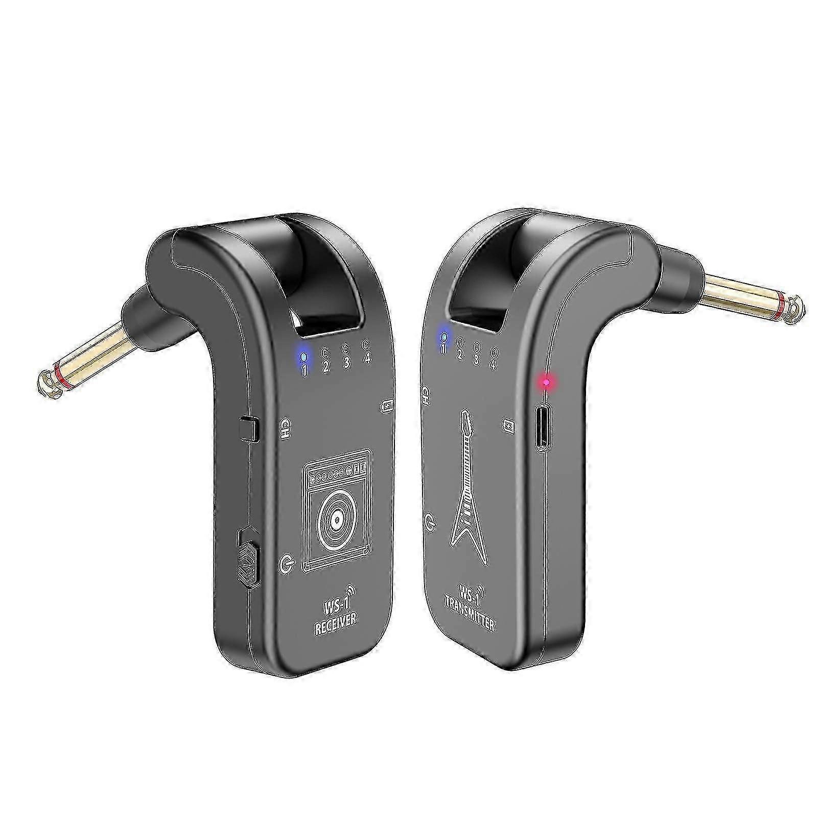 WS-1 2.4GHz Wireless Guitar System with Rechargeable Transmitter and Receiver for 30m Range Performance