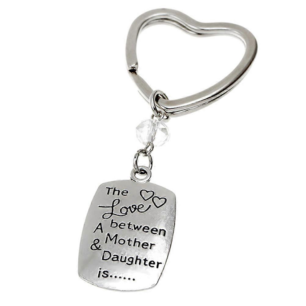 Mother Keychain Silver Pendant Key Ring for Key Use Heart Shape