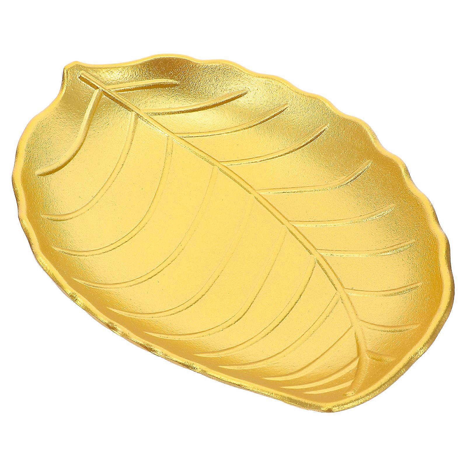 Fruit Serving Bowl Wood Tray for 4Pcs Leaf Shaped Platter