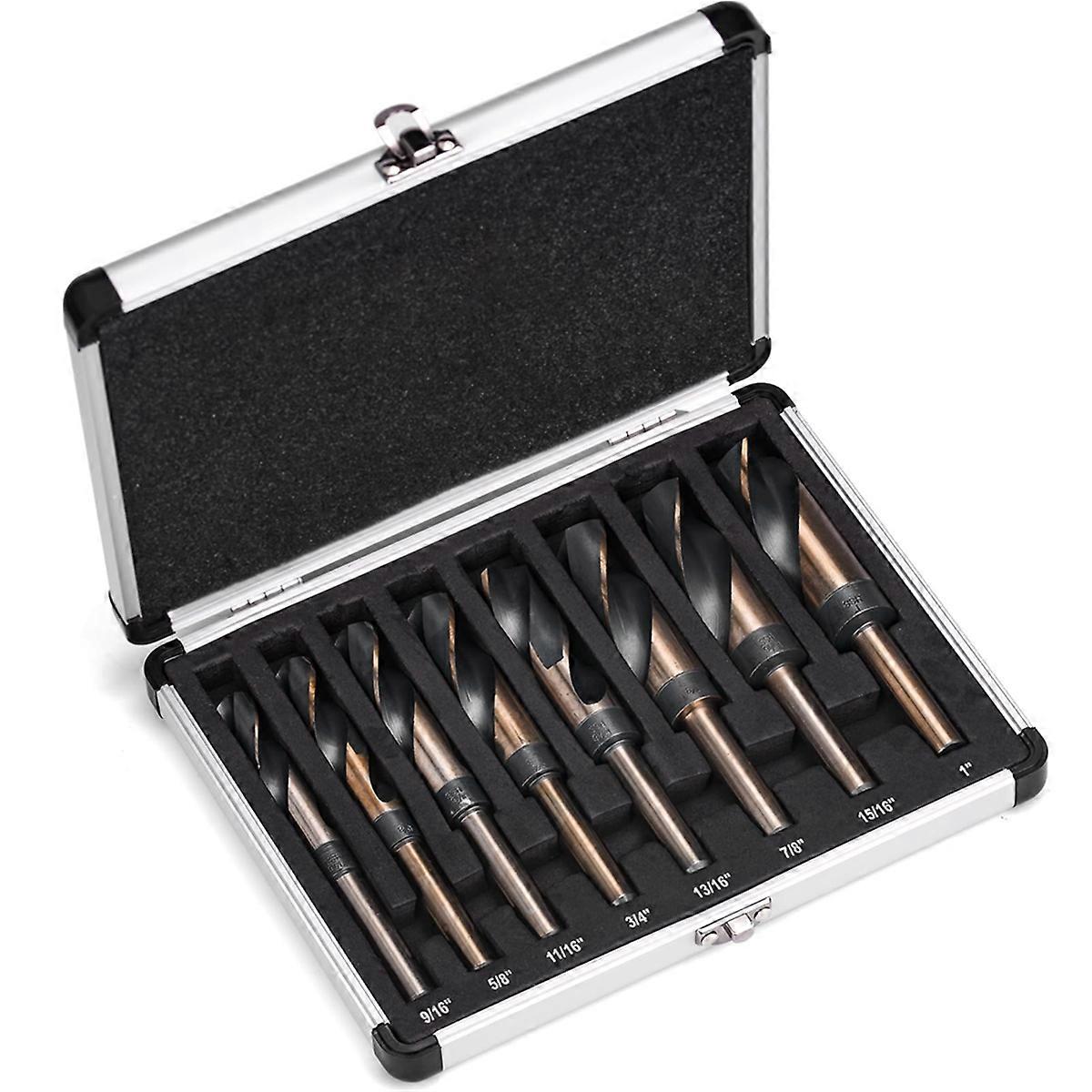 8 Piece Silver and Deming Drill-Bit Set, Reduced Shank Drill Bit Set