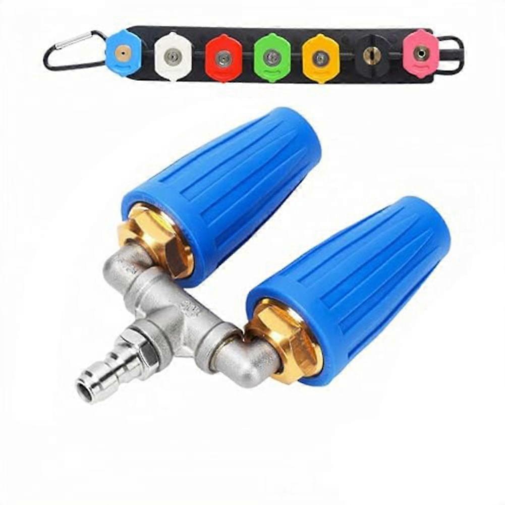 High Pressure Washer Rotating Dual Turbo Nozzle Spray Tip1/4\" 4000PSI 4-6GPM