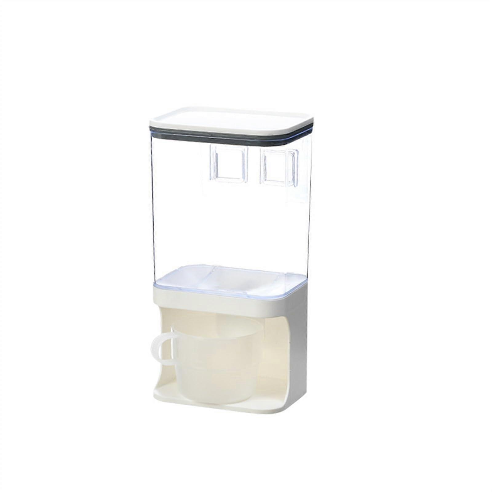 Kitchen Wall Mounted Cereal Dispenser Transparent Storage Container for Grains and Rice, Small Size, Sealing Jar