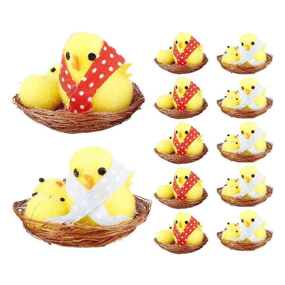 Little Easter Chicks Mini Fluffy Chicken Decorations for 48Pcs Assortment