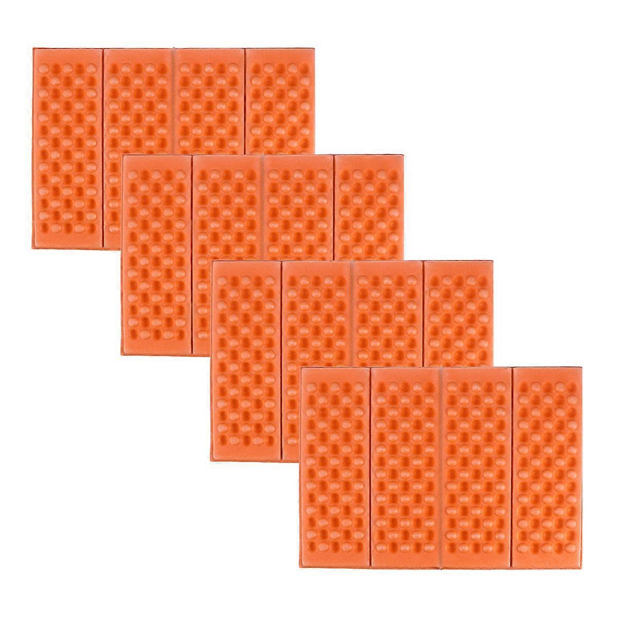Portable Cushion Heat-Resistant Cold-Resistant Mat Orange 38.5x27cm Folding Design 4Set