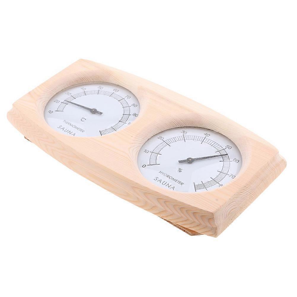 Wooden Sensor Hygrothermograph for Measuring Temperature 2Pcs Sauna Accessory