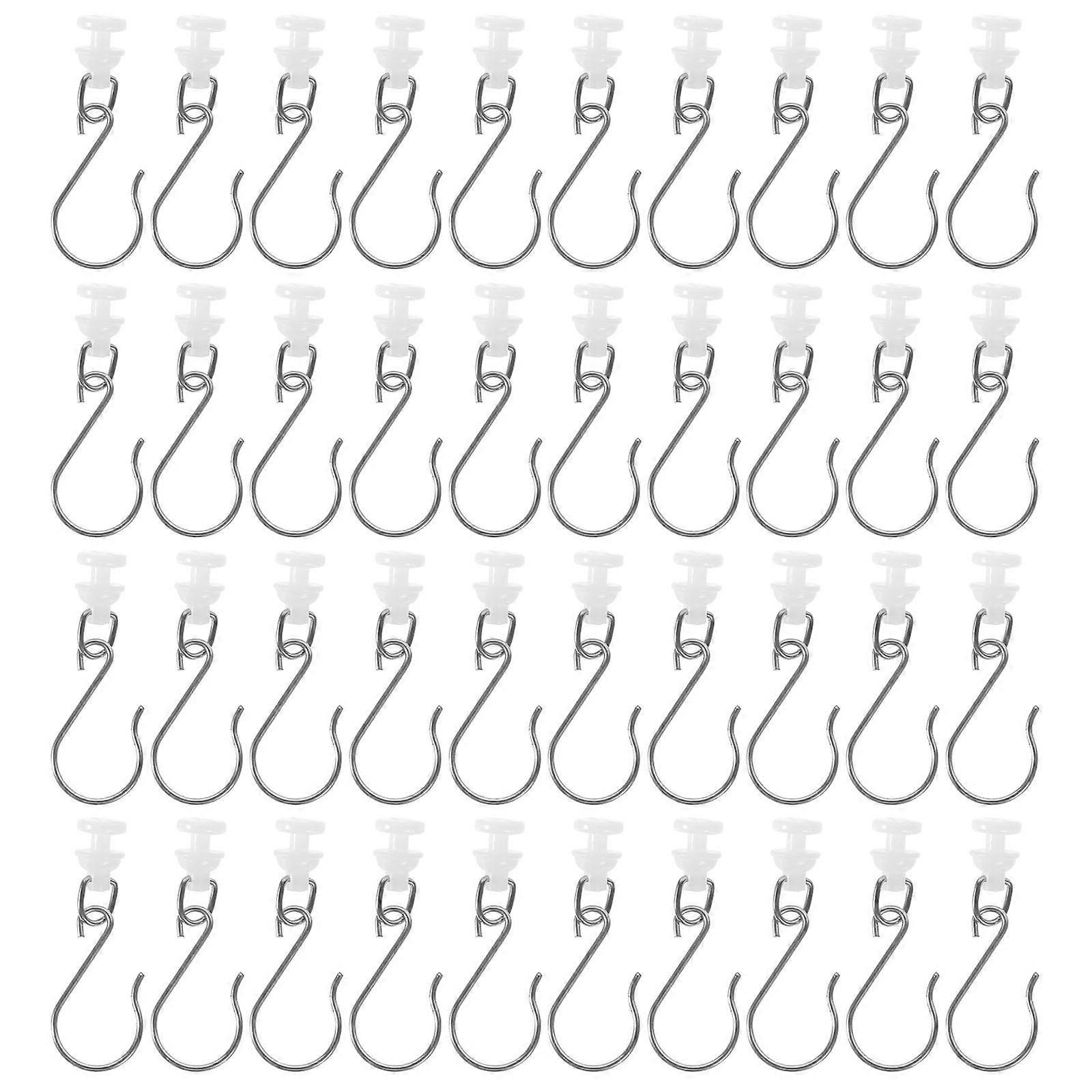Plastic Curtain Hooks Curtain Rail Pulley for Bathroom Curtains 120Sets