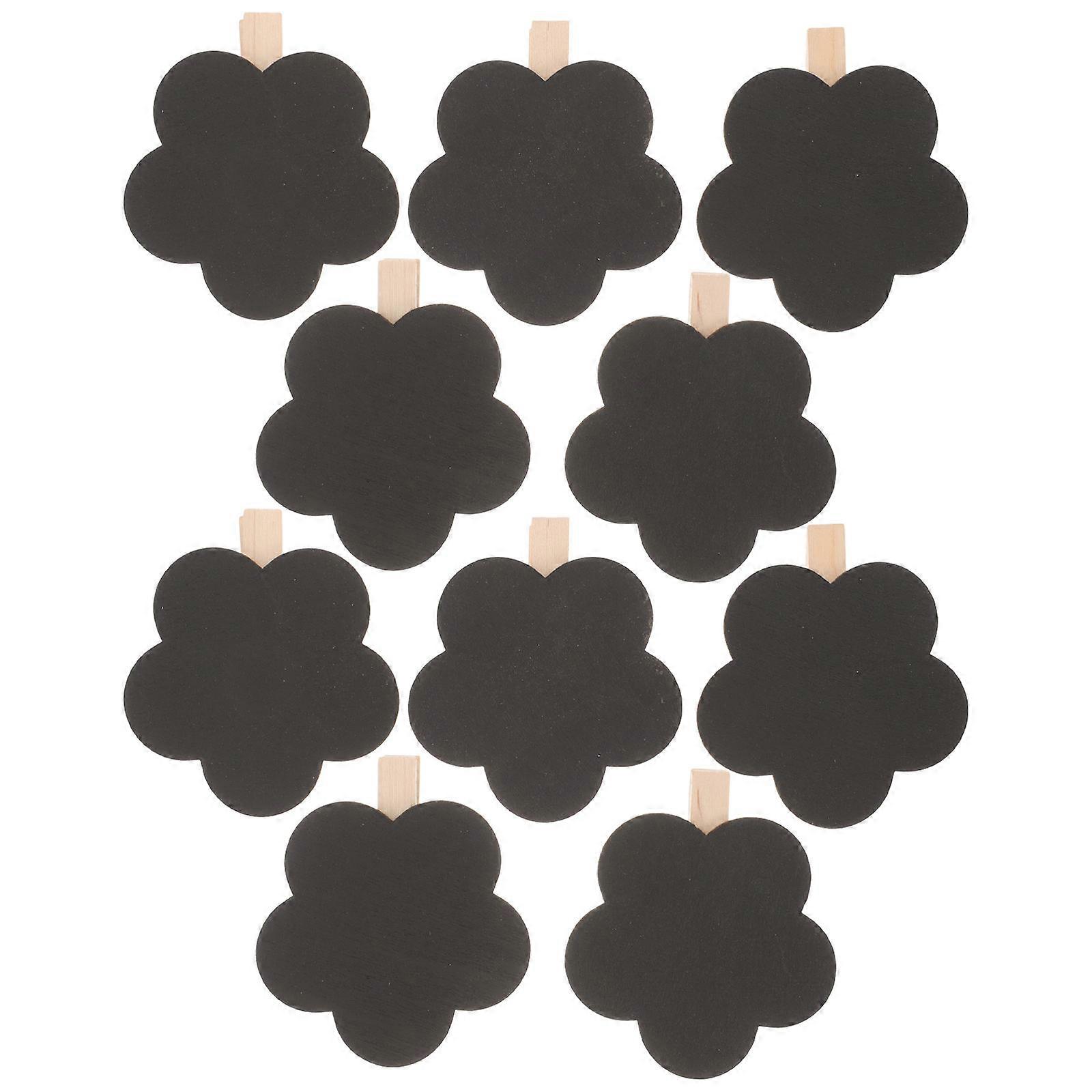 Black Wooden Blackboard Clip Message Board Clip for Memo Use 50Pcs