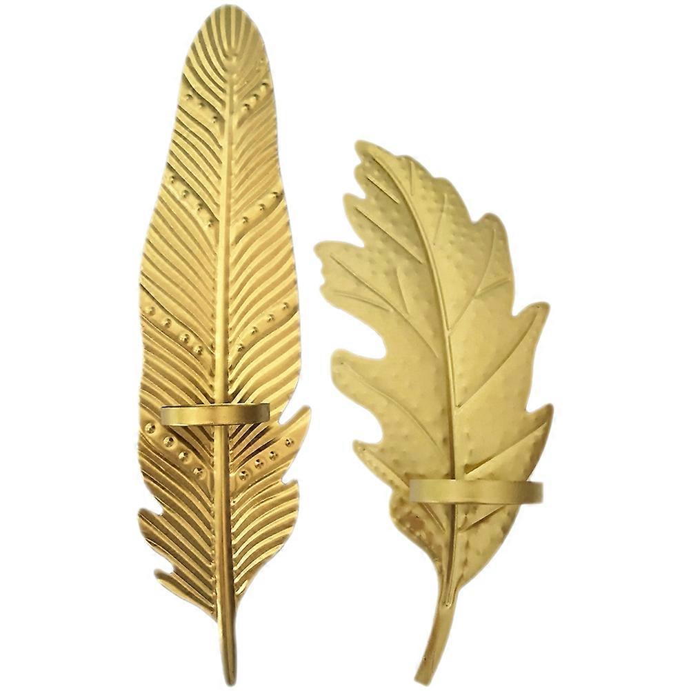 Candle Holder Leaf Shape 10Pcs Metal Candlestick for Decoration