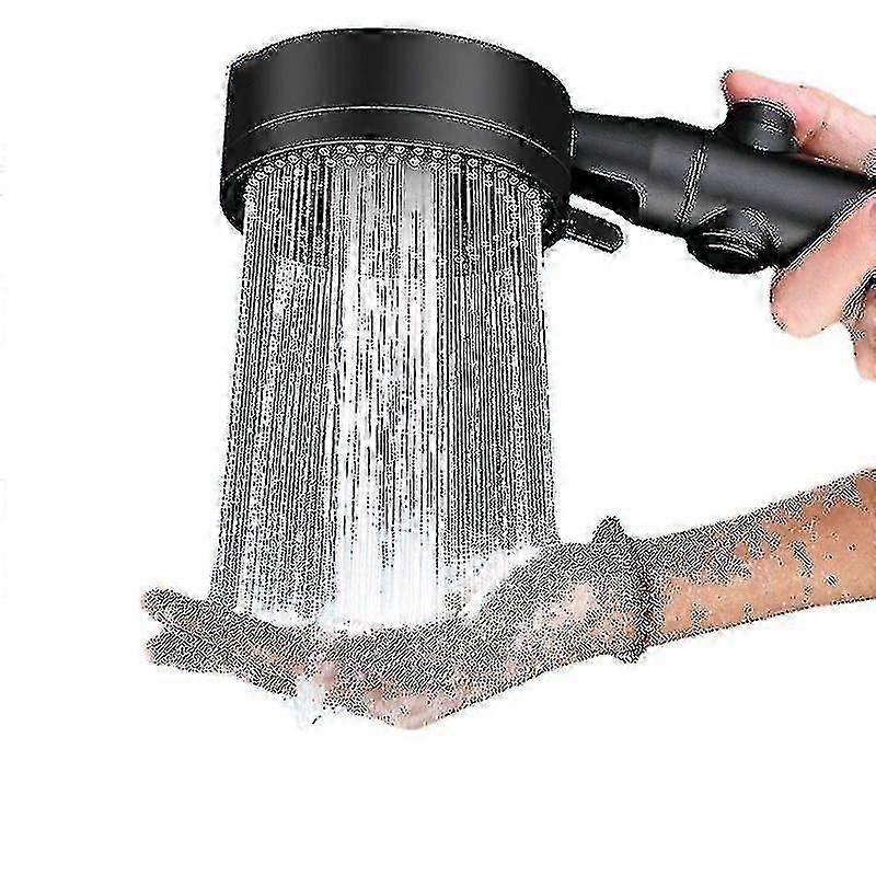Brusehoved, højtryks håndbruserhoved med 5 stråler 5-trins håndbruser under tryk (sort)