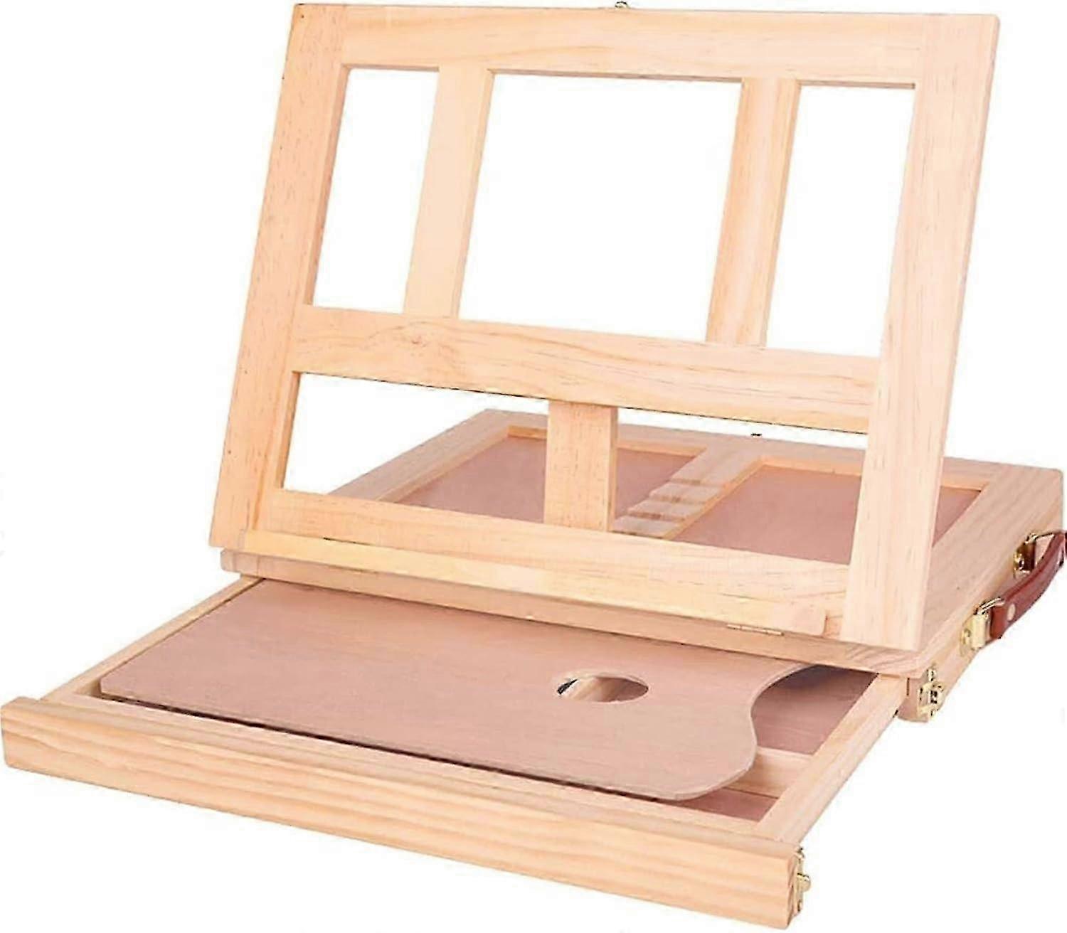 2025 Box Easel Artist Painting Tool, Wooden Desktop Easel with Drawer and Palette