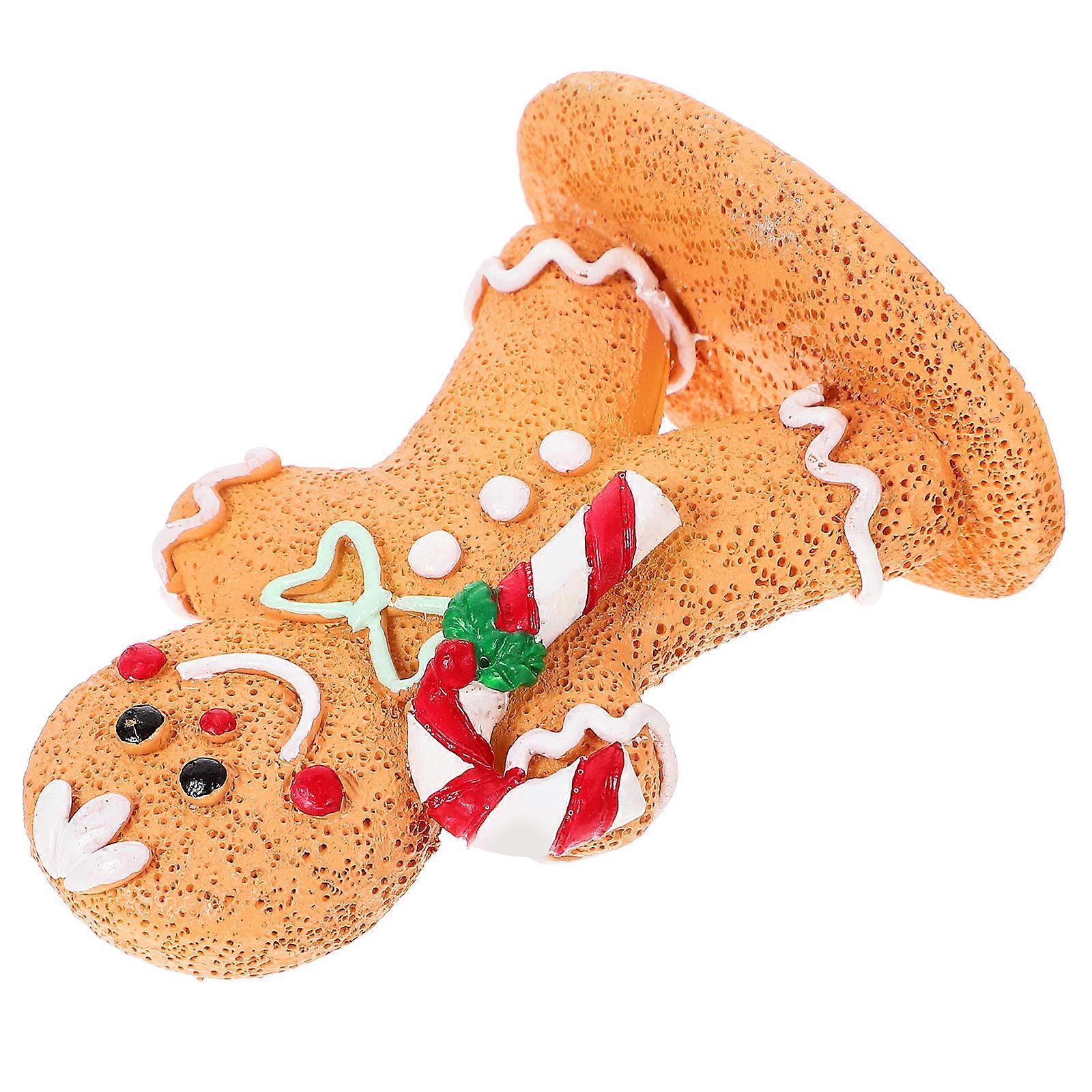Chocolate Resin Gingerbread Man Ornament for Xmas Table 3Pcs Set