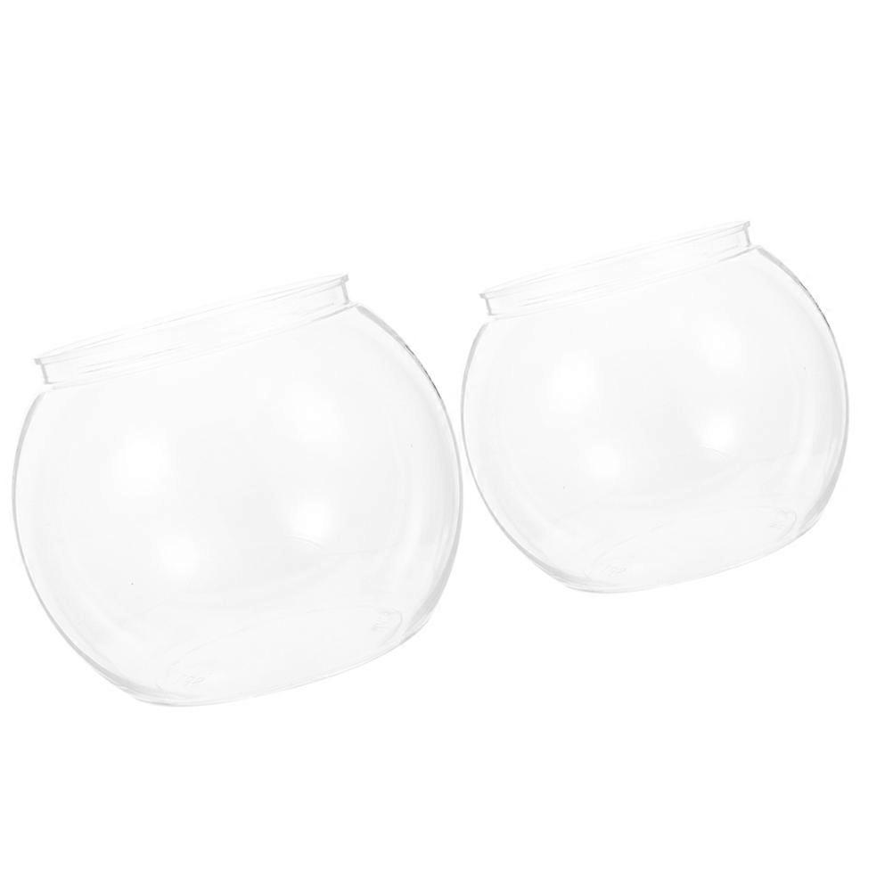Transparent Fish Bowl Plastic Aquarium for Desktop 10Pcs Pack