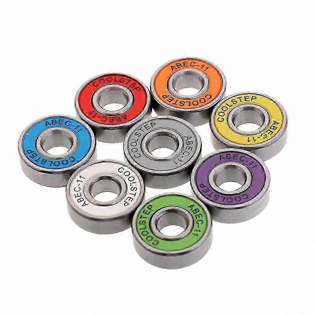 8-Piece Longboard and Scooter Bearings with ABEC-11 Rating for Smooth Performance