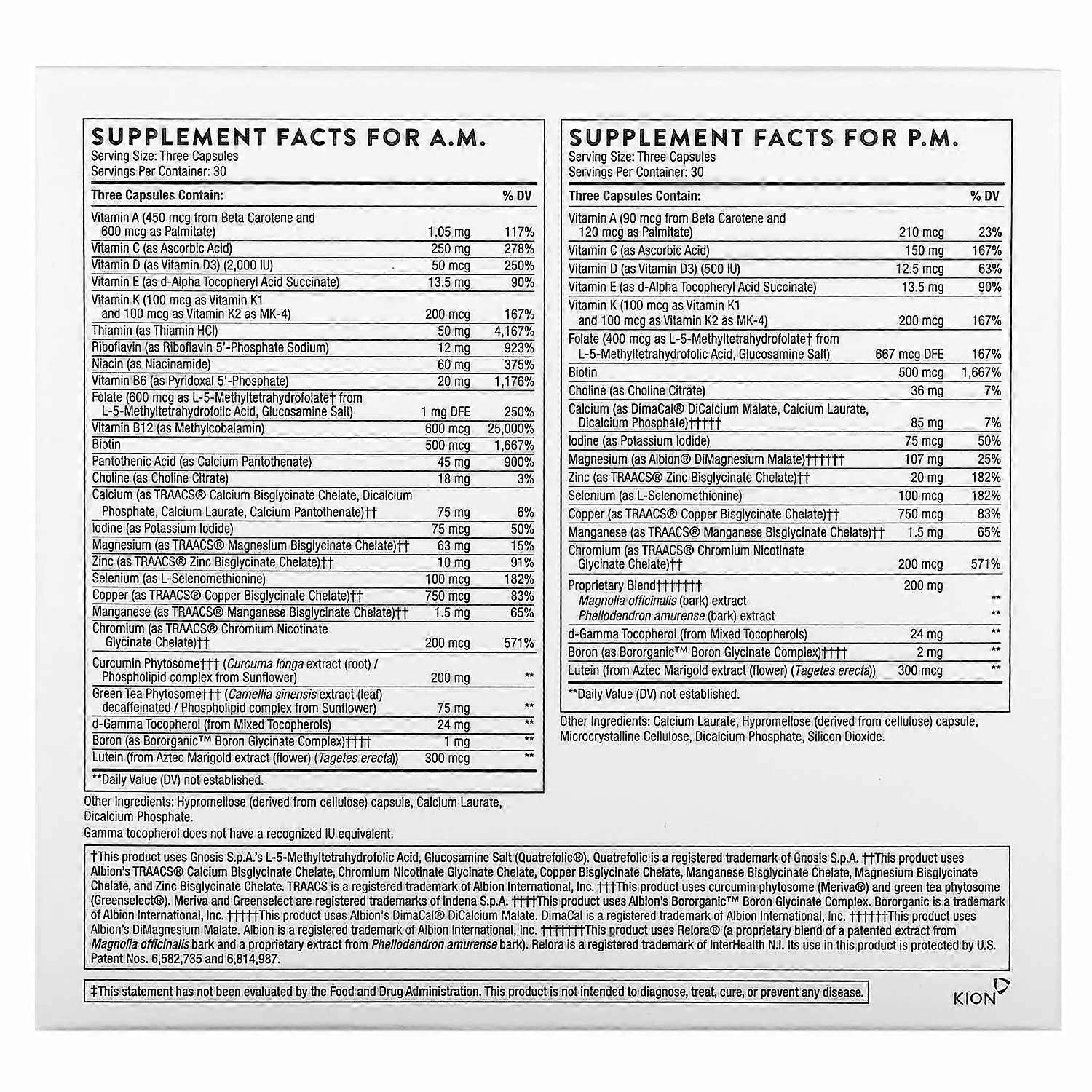 Thorne Research, Multi-Vitamin Elite, A.M. & P.M., 2 Bottles, 90 Capsules Each
