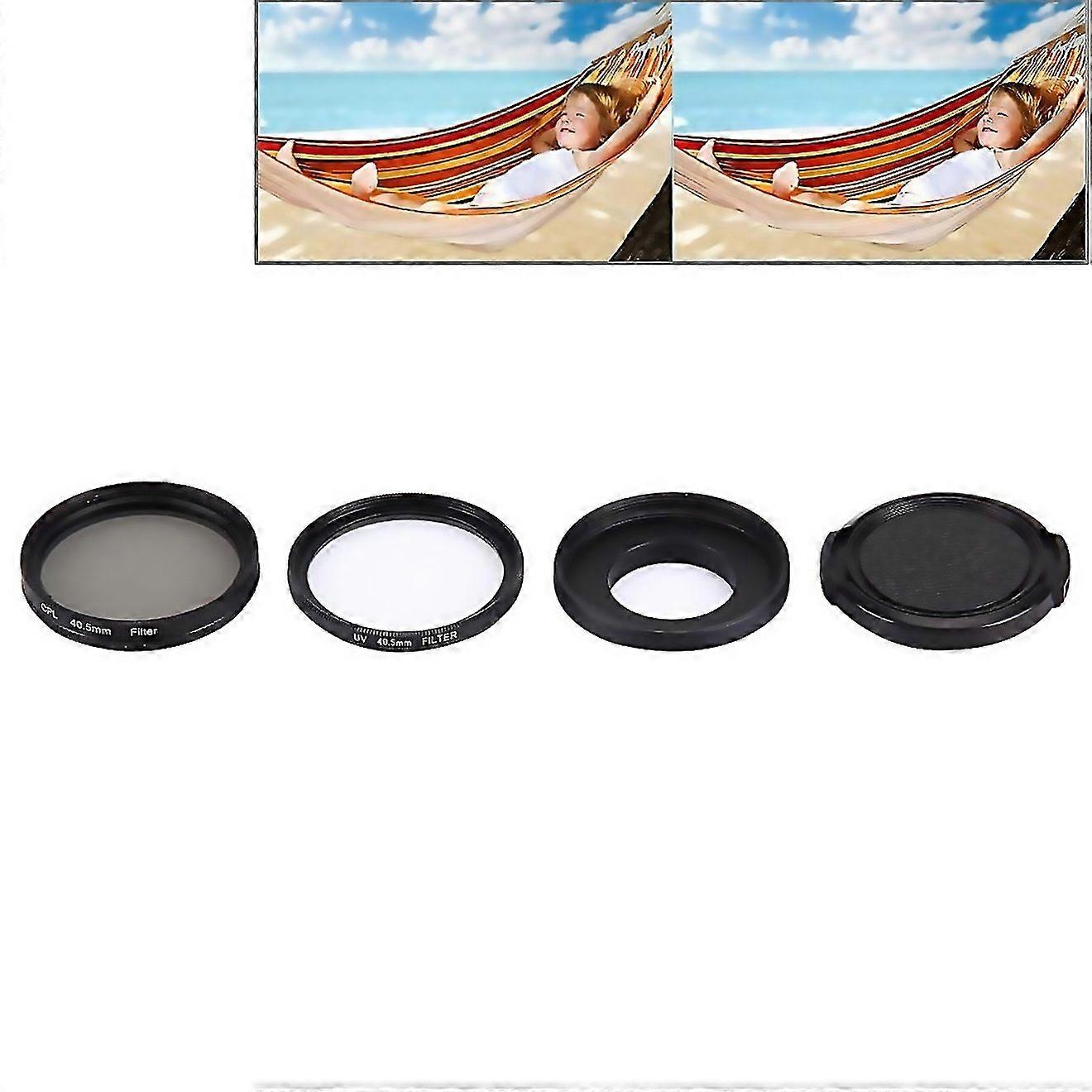 For 405mm Lens Filtercpl Uv Waterproof Housing Case Adapter Ring Lens Protective Cap For Gopro Hero4