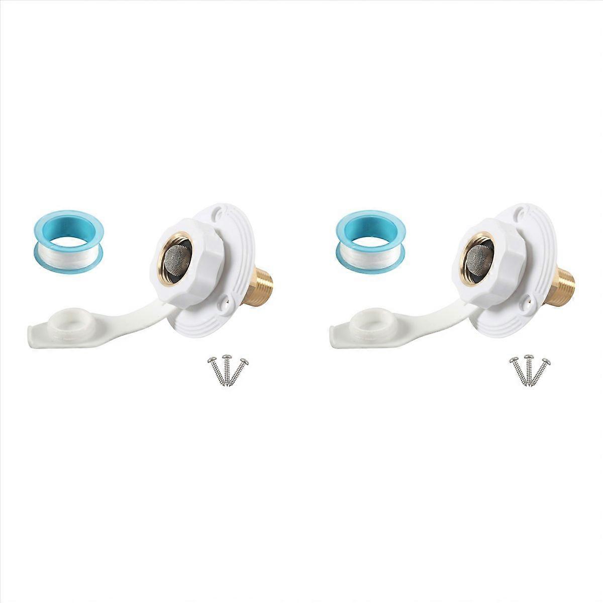 RV Water Inlet Connection City Water Fill Inlet Flange Brass with Check Valve RV Water Hose Connecto