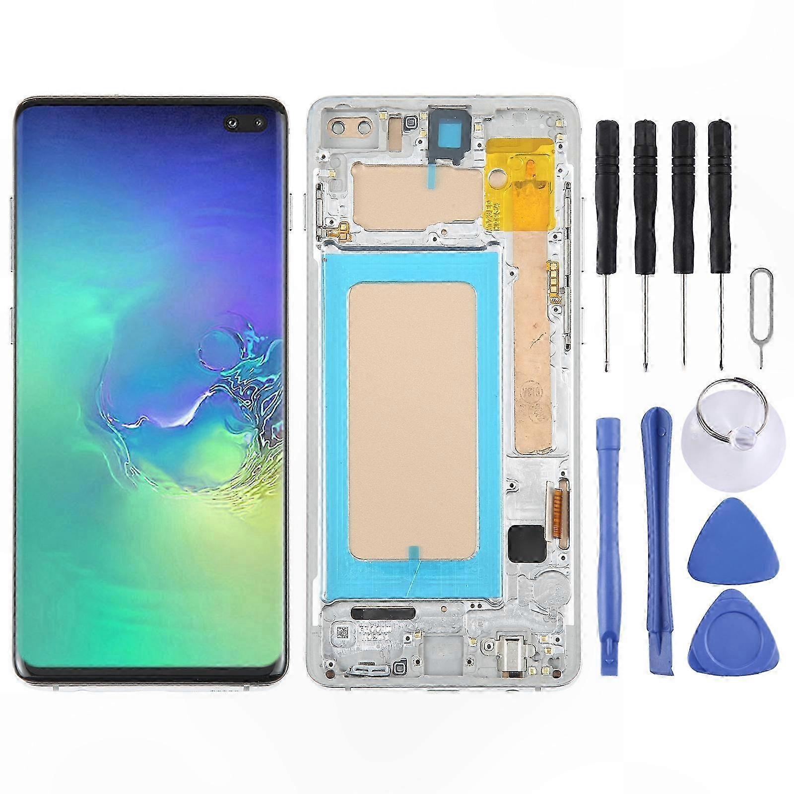 Full Assembly LCD Screen for Galaxy S10+ with Frame, No Fingerprint Functionality