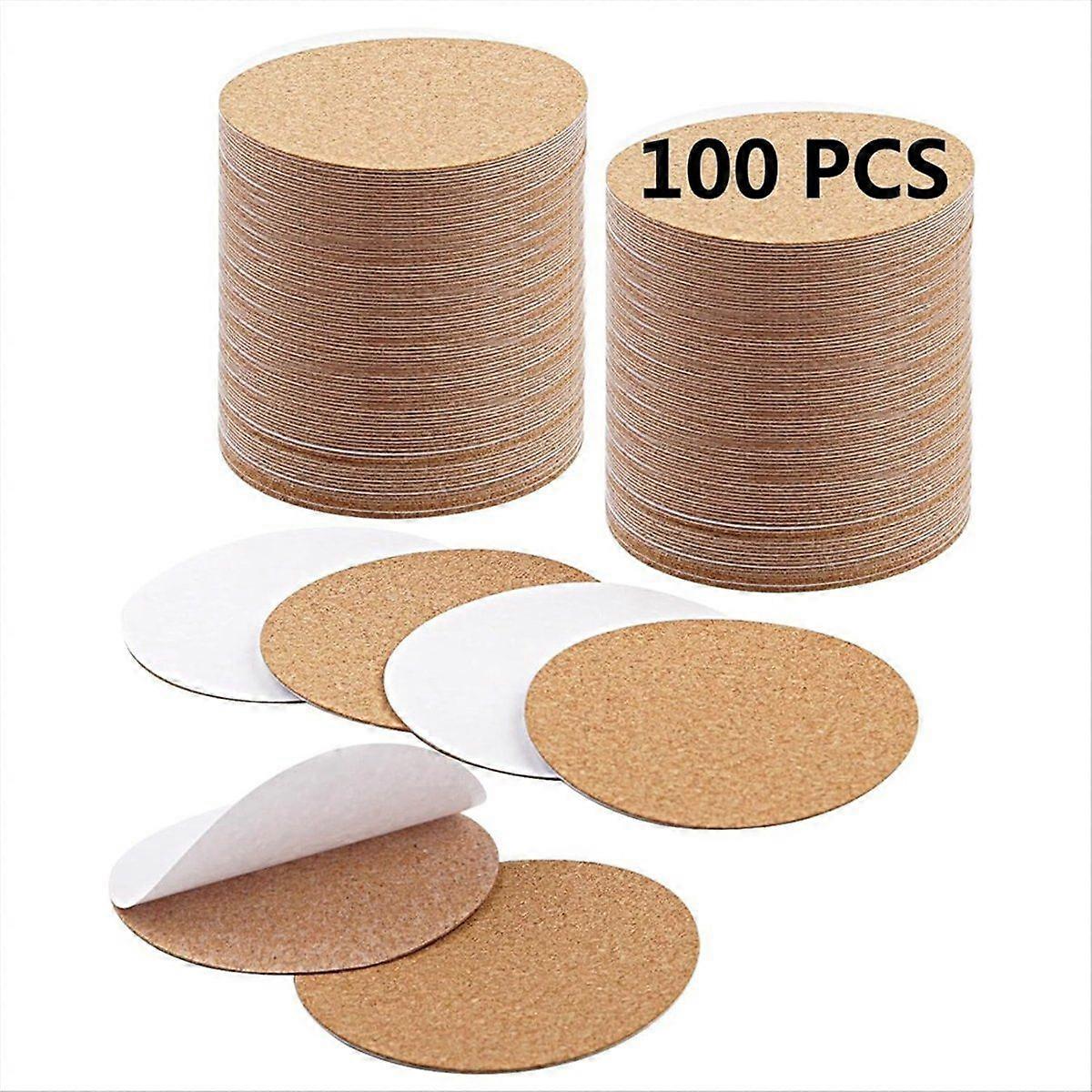 100 PCS self Adhesive Cork Round Coaster Backing with self Adhesive