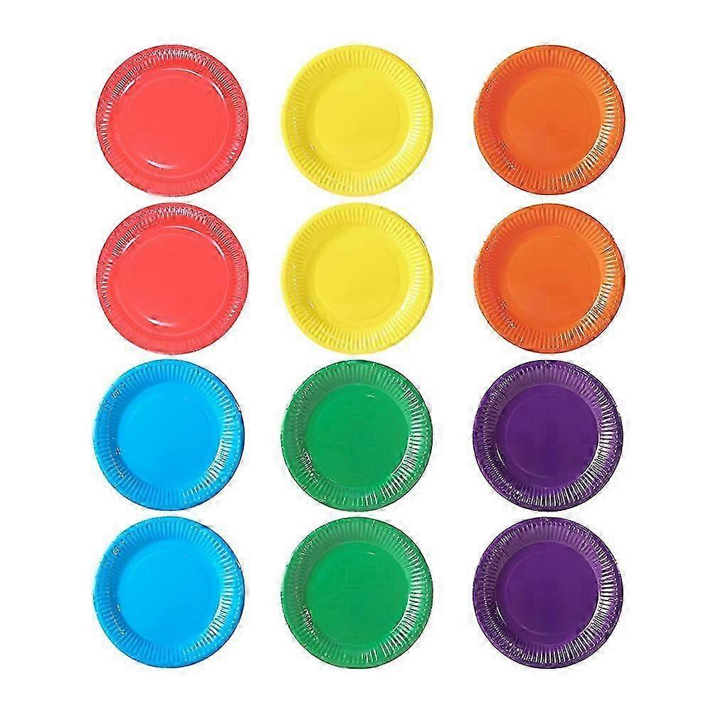 60Pcs Disposable Paper Plates 7 Inch Dessert Plate Party Dinnerware Tableware