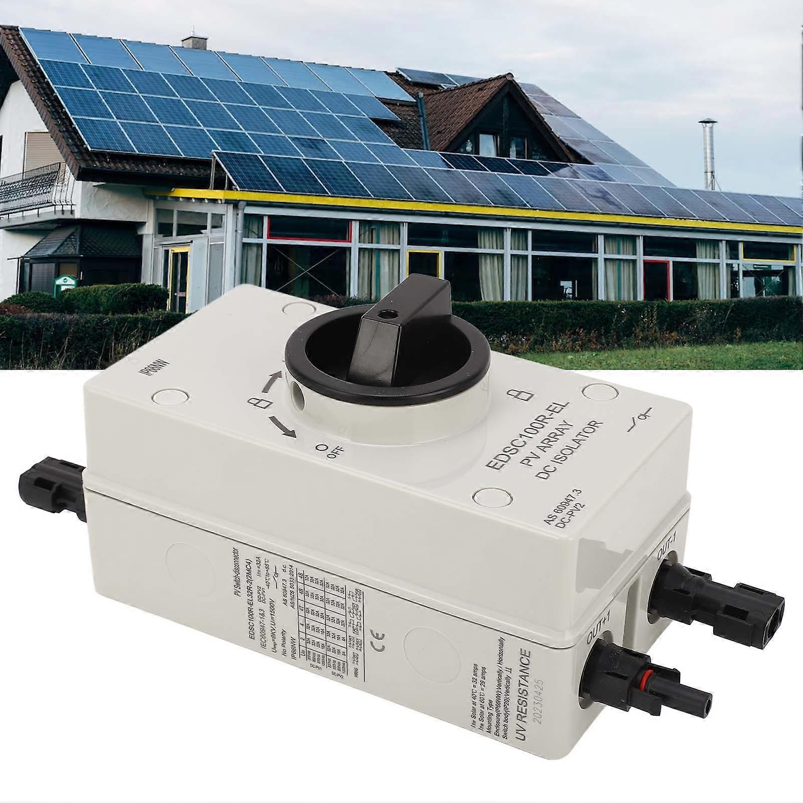 PV DC Isolator Switch 32A IP66 Waterproof Quick Switching Photovoltaic Disconnect Switch 1000V 